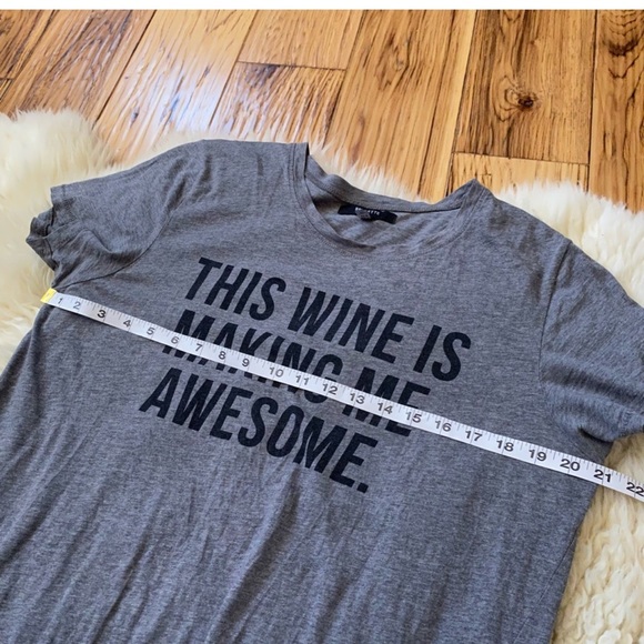 This Wine is Making Me Awesome Statement Quote Shirt Brunette the Label XS - Picture 3 of 6